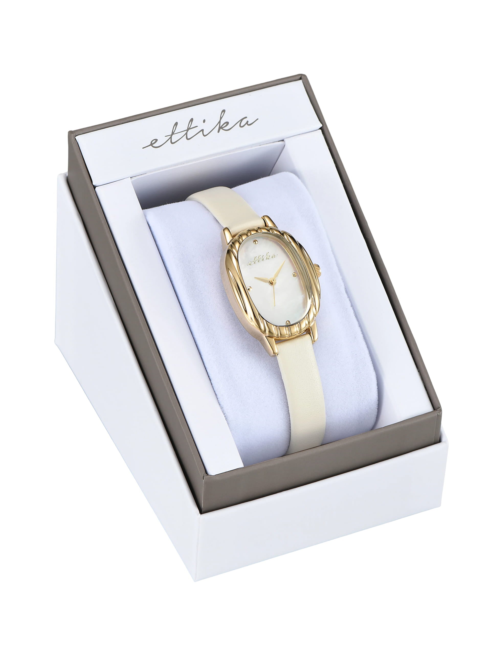 Timeless Texture Bone Leather Watch with 24K Gold Plating 7