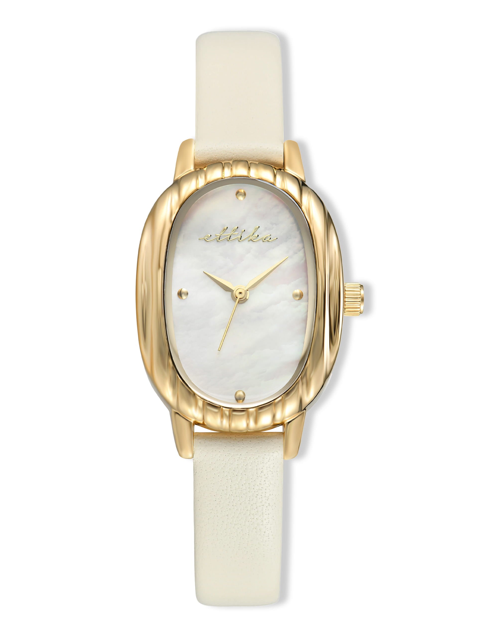 Timeless Texture Bone Leather Watch with 24K Gold Plating 1