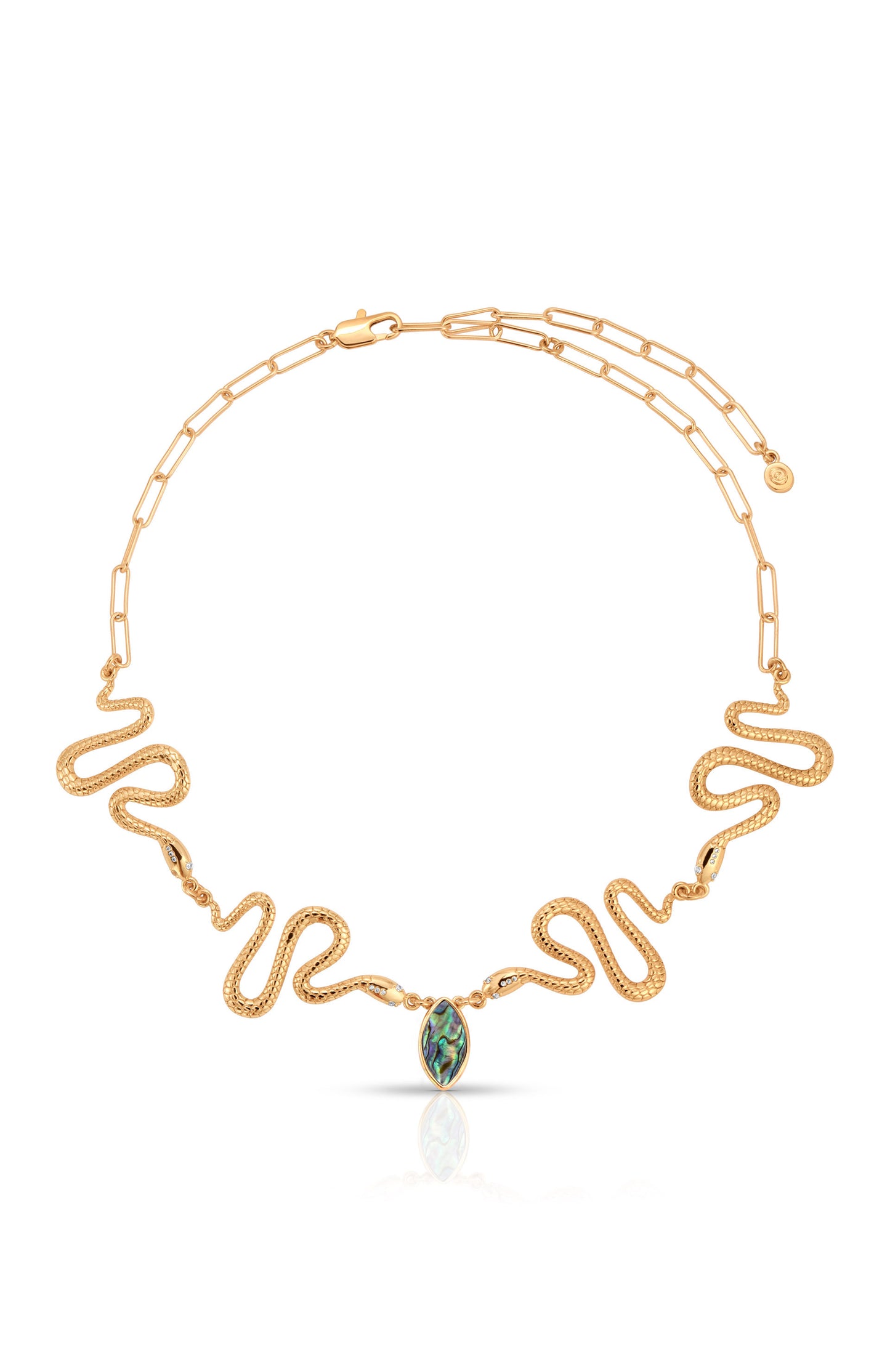 Abalone Serpentina Snake Choker with 18K Gold Plating