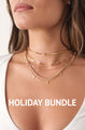 Initial Herringbone Necklace and Mixed Chain Necklace Bundle