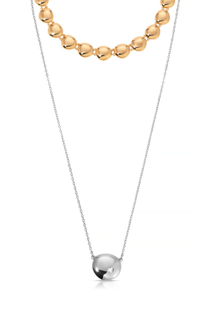 Pebble Choker + Pendant Necklace Set close