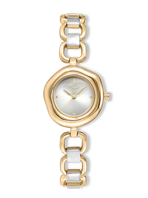 Open Circle Bracelet Watch in Mixed Metal