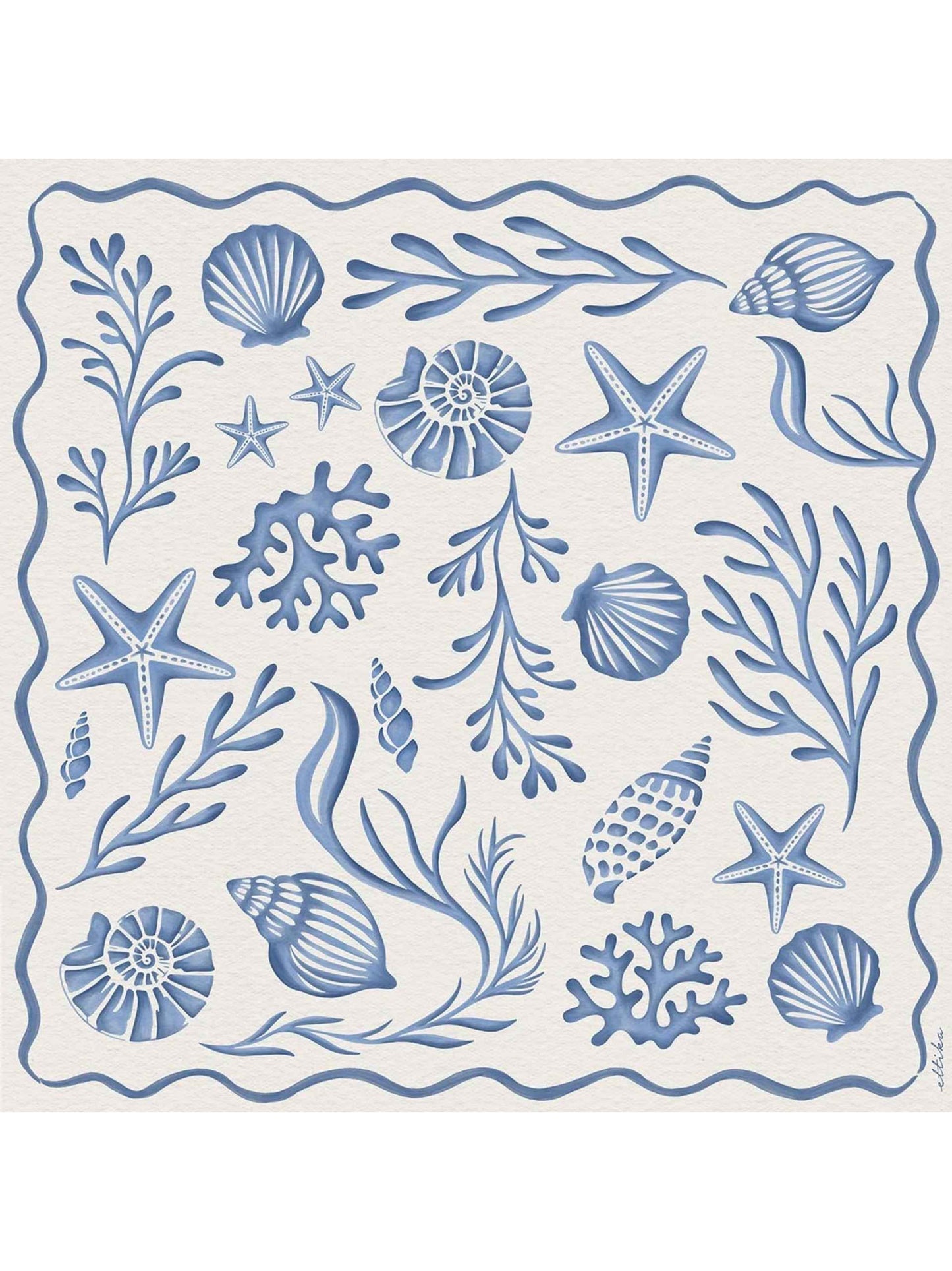Mediterranean Scarf in Blue Polyester