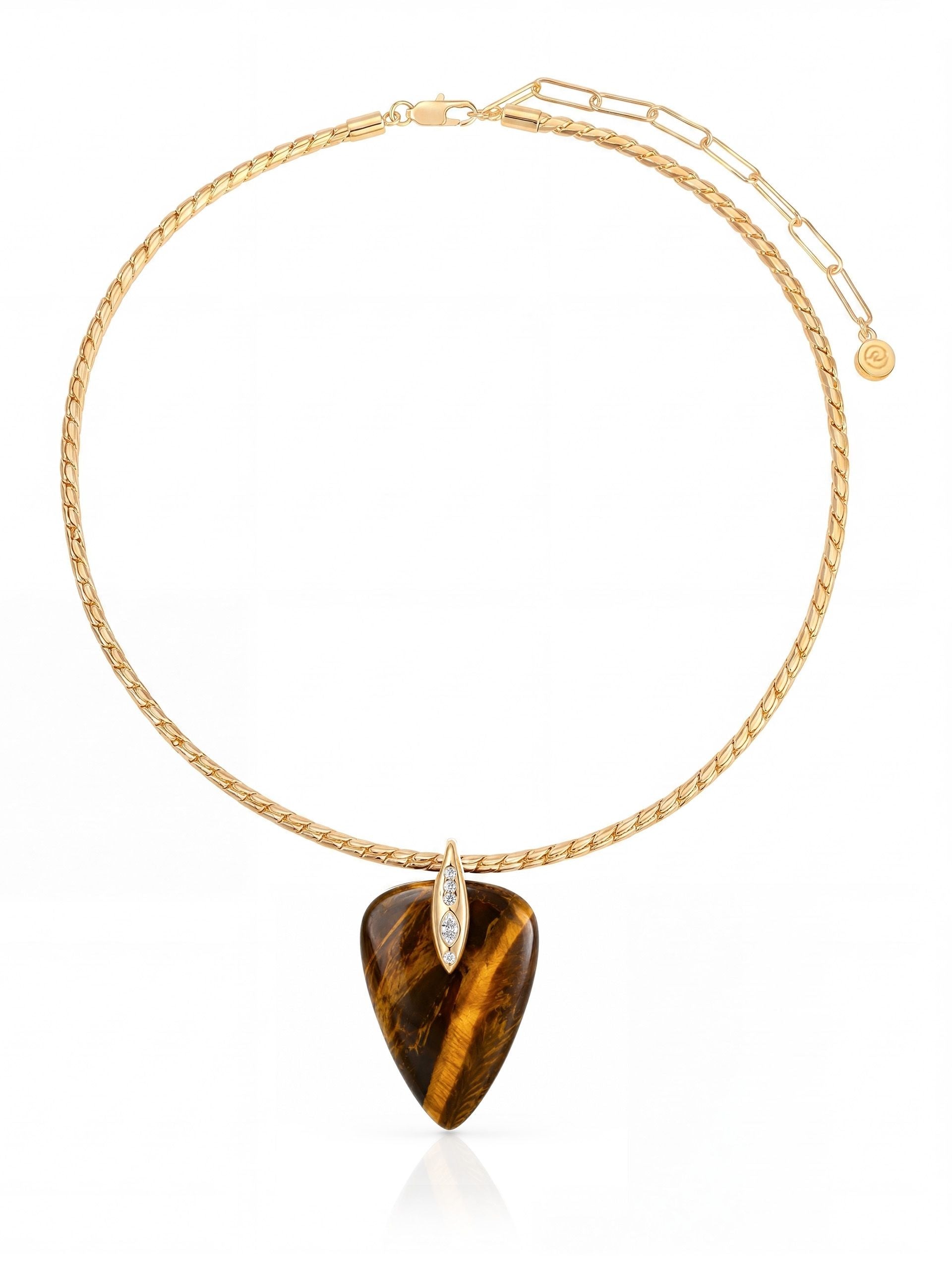 Solstice Pendant Choker in Tiger's Eye