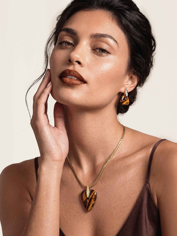 Solstice Pendant Choker in Tiger's Eye Second