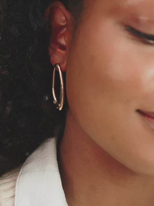 Molten Crystal Dotted Oval Earrings video