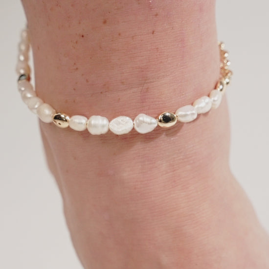 Day Dreamer Anklet with Crystal Charm on model in video