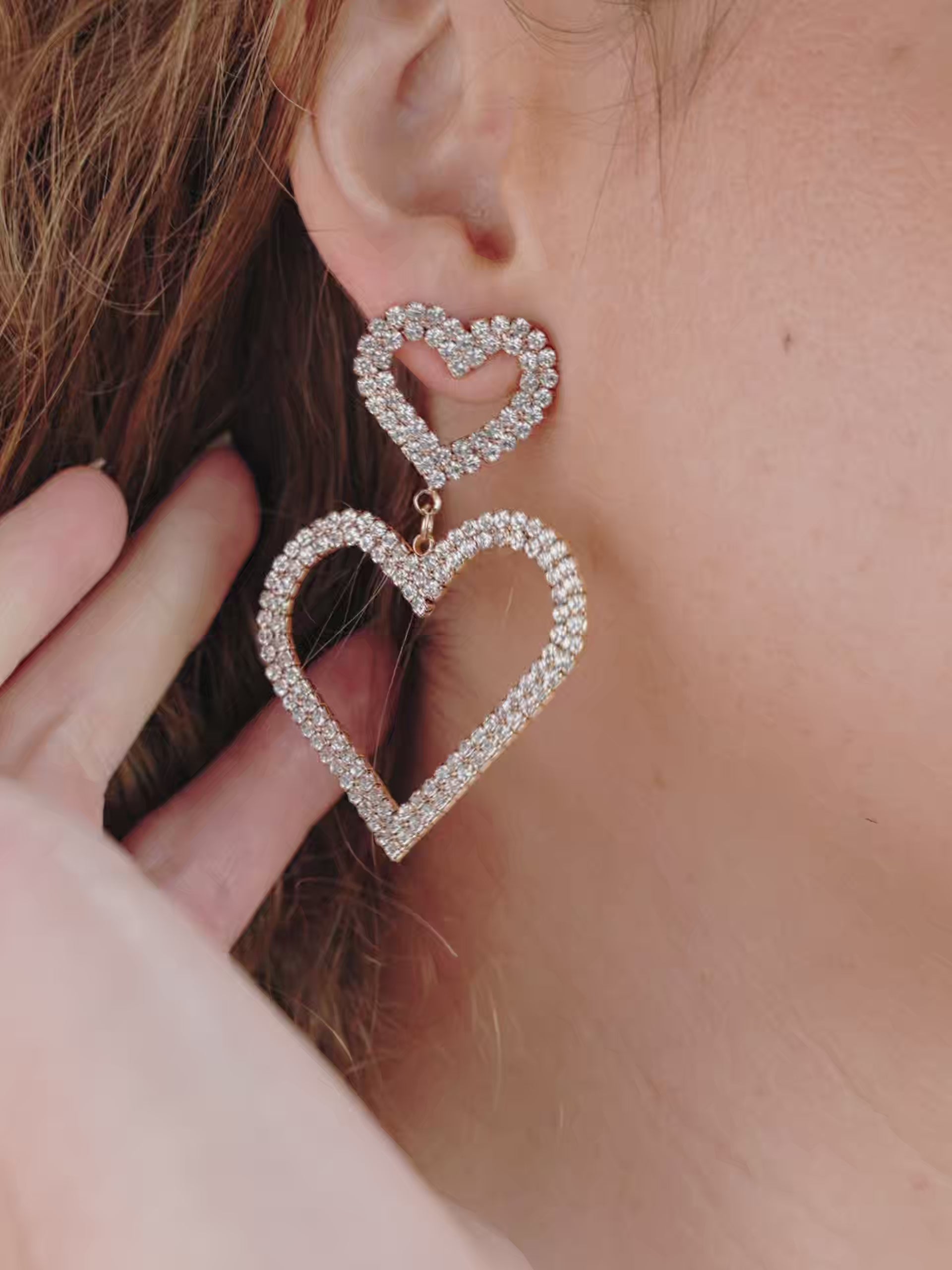 Double Trouble Heart Crystal Earrings video