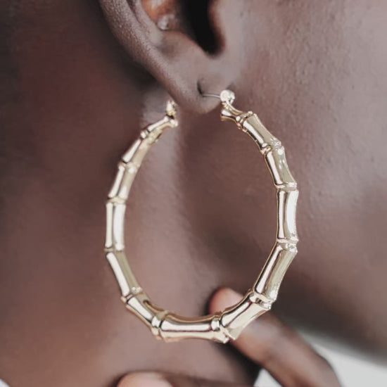 Bamboo Hoop Earrings video