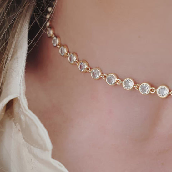 Crystal Disc and Link Necklace video