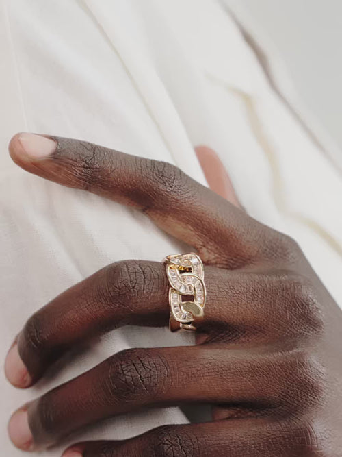Adjustable Crystal Link Ring video