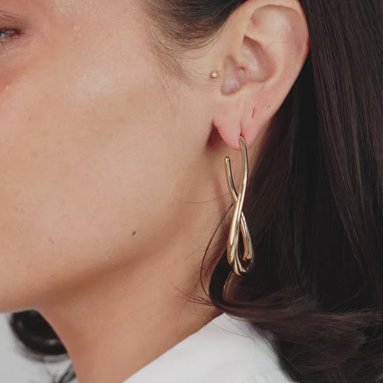Oblong Abstract Hoop Earring video