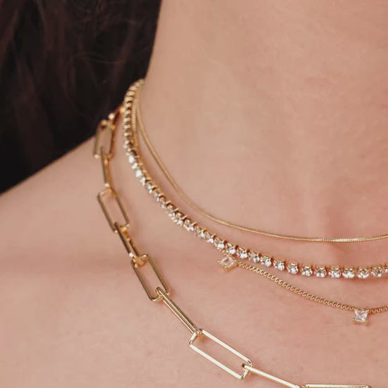 Mixed Chain Crystal Necklace Set video