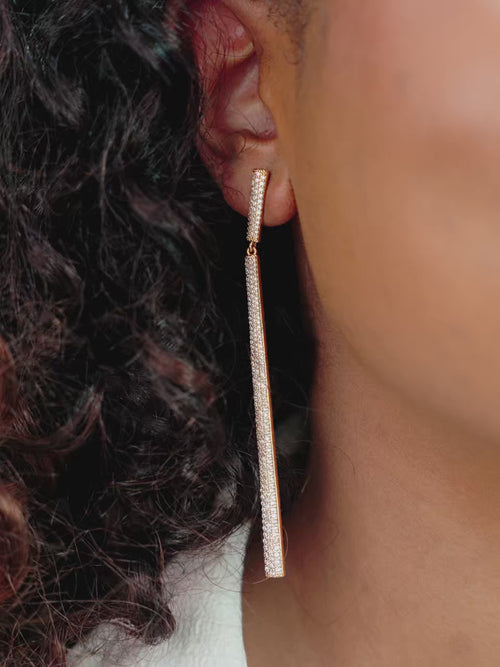 Straight Drop Crystal Dangle Earrings video