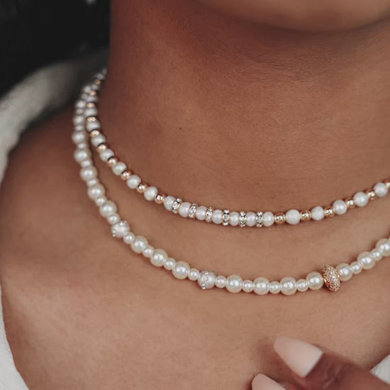 Pearls Double Sparkle Beaded Necklace Set video