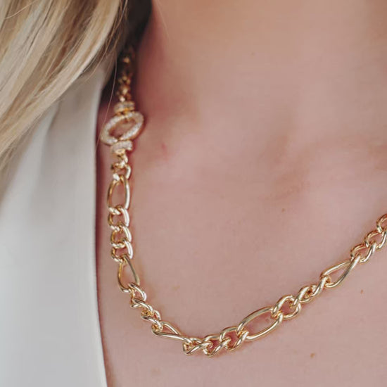 Eternity Crystal Circle Chain Link Necklace video