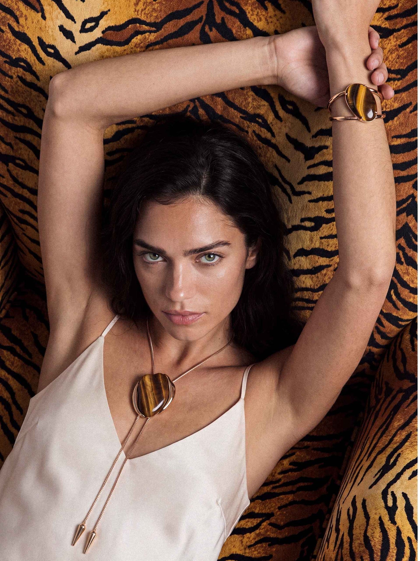 Desert Tide Statement Set in Tiger's Eye