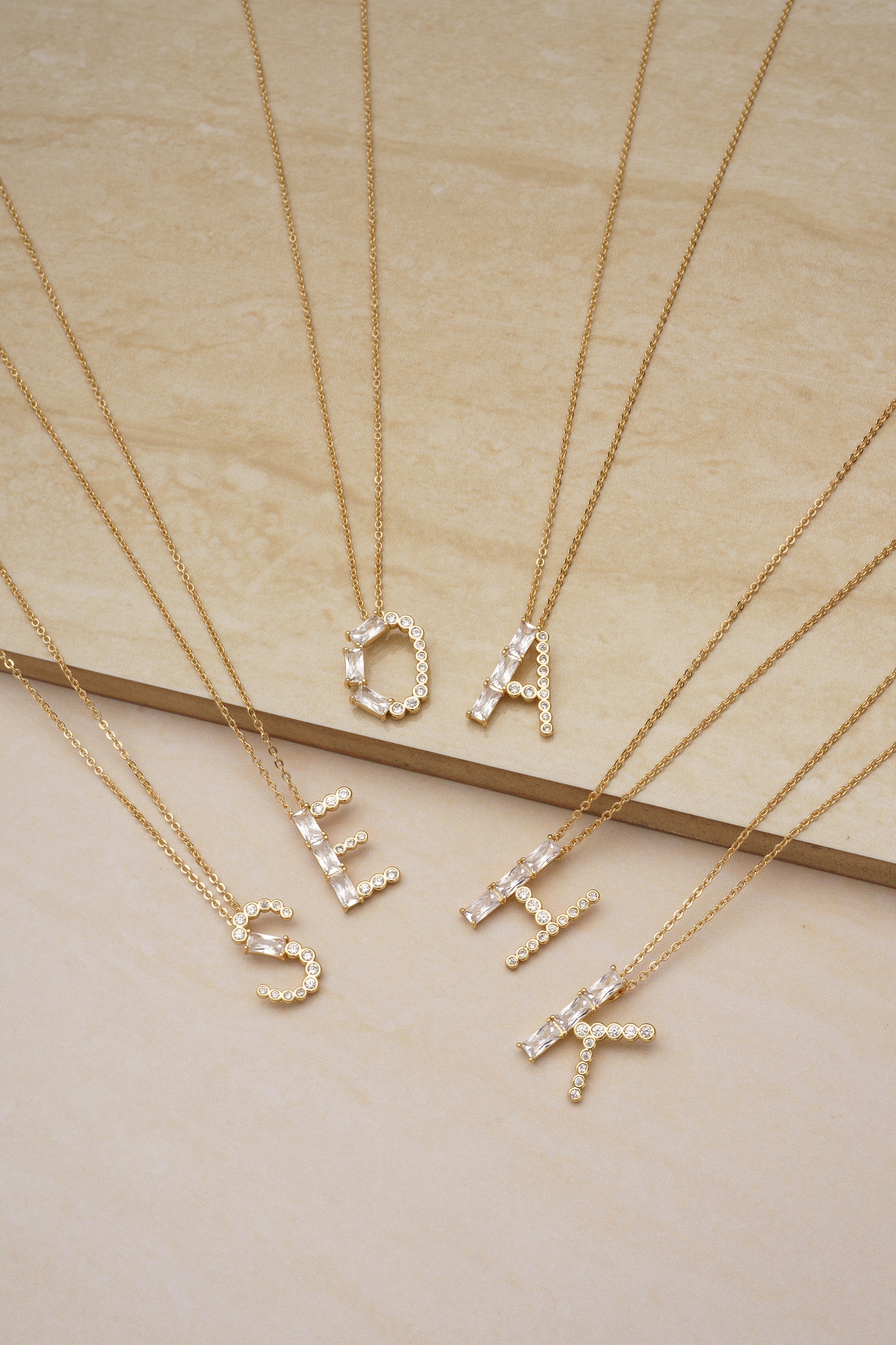 Mixed Crystal Initial 18k Gold Plated Necklace Ettika