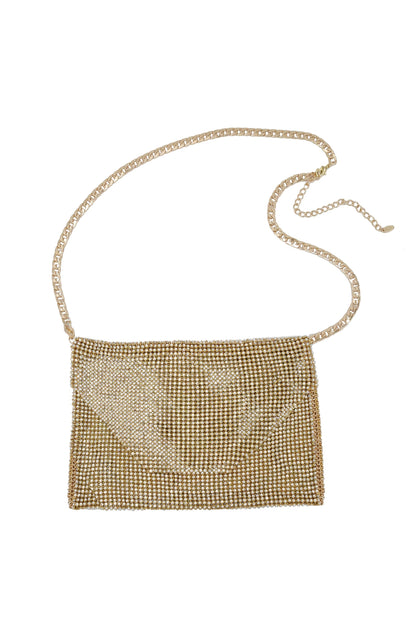 Shimmer Night Out Fanny Pack with Gold Chain Strap