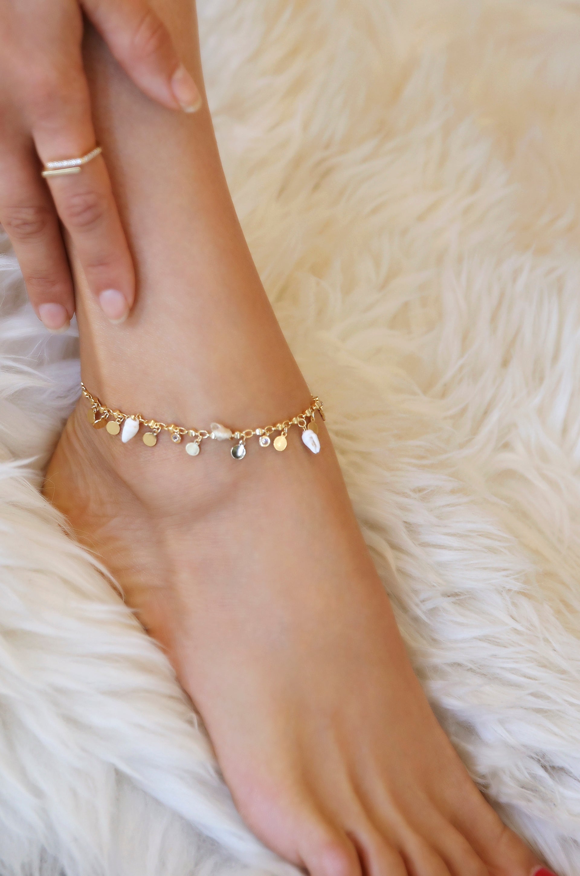 Let's Go Coastal Anklet on model