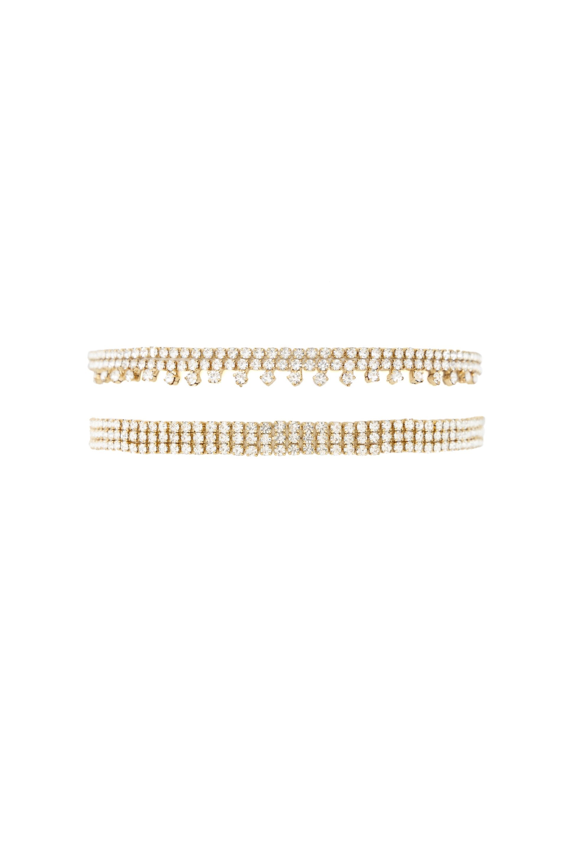 Make it Sparkle 18k Gold Plated Anklet Set on white background