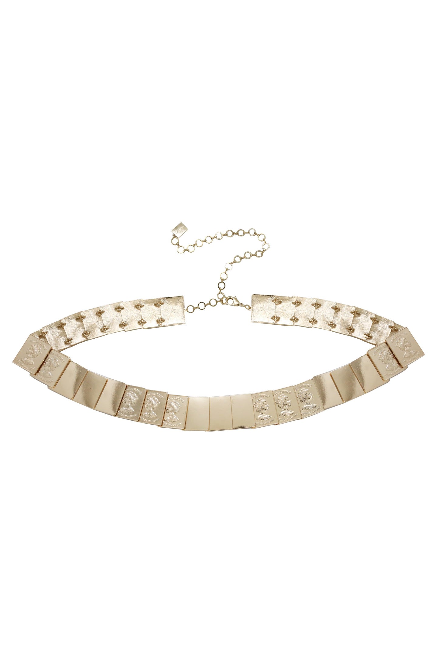 Flat Gold Bar Belt on white background  