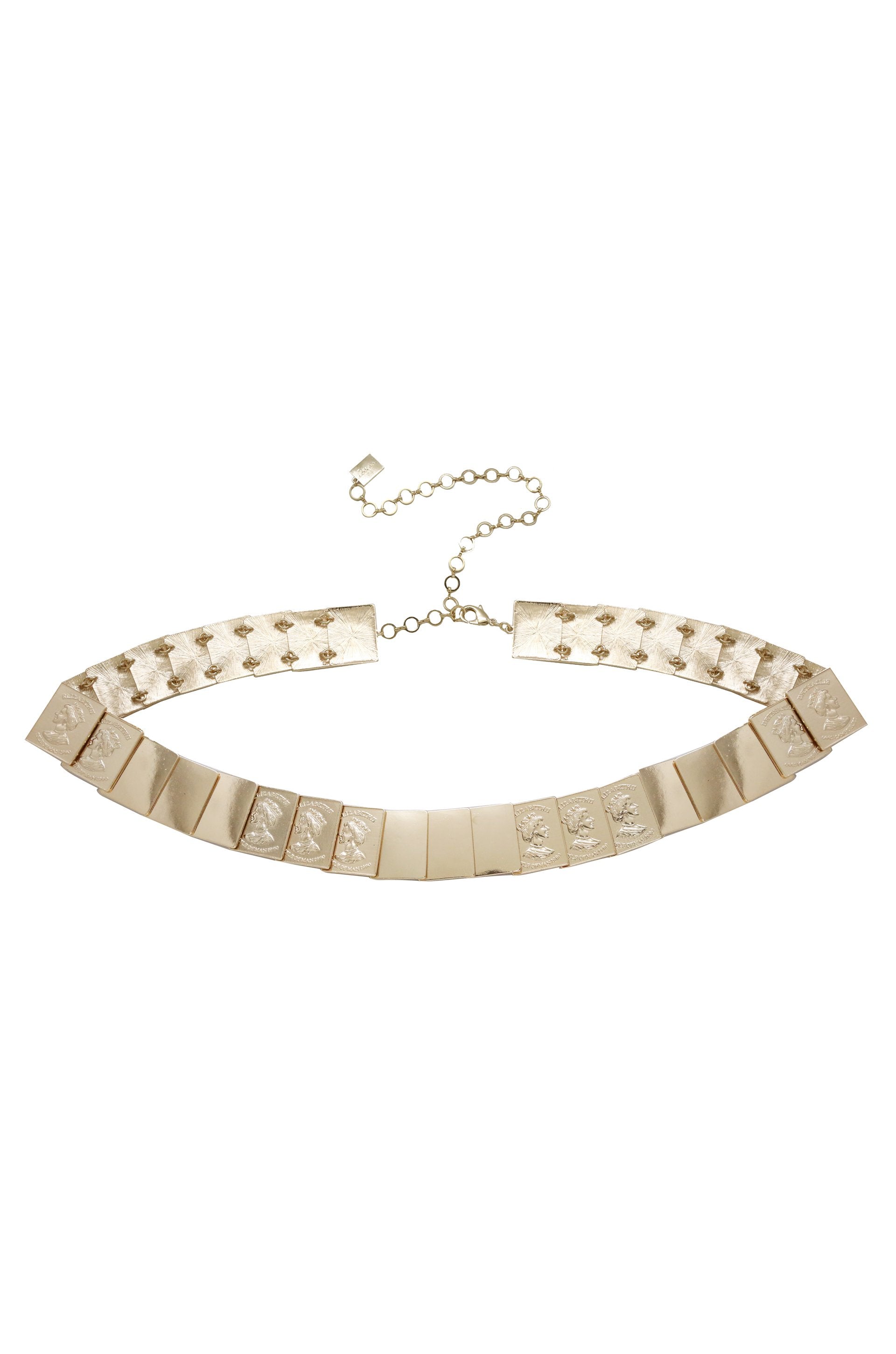 Flat Gold Bar Belt on white background  