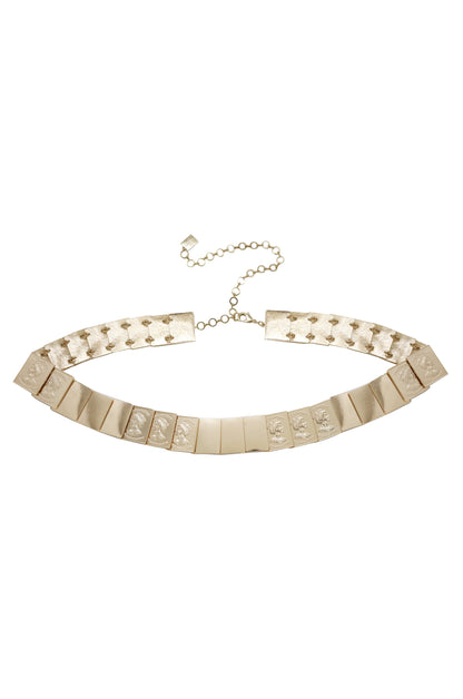 Flat Gold Bar Belt on white background  