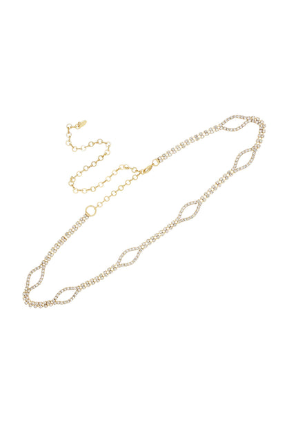 Shine Bright Crystal and Gold Belt on white background  