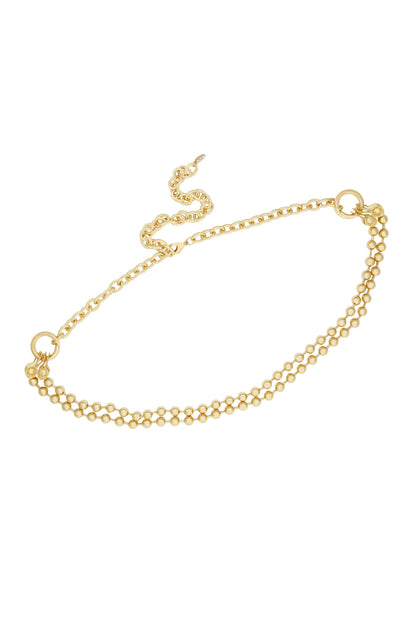 Double Ball Chain Gold Belt on white background  