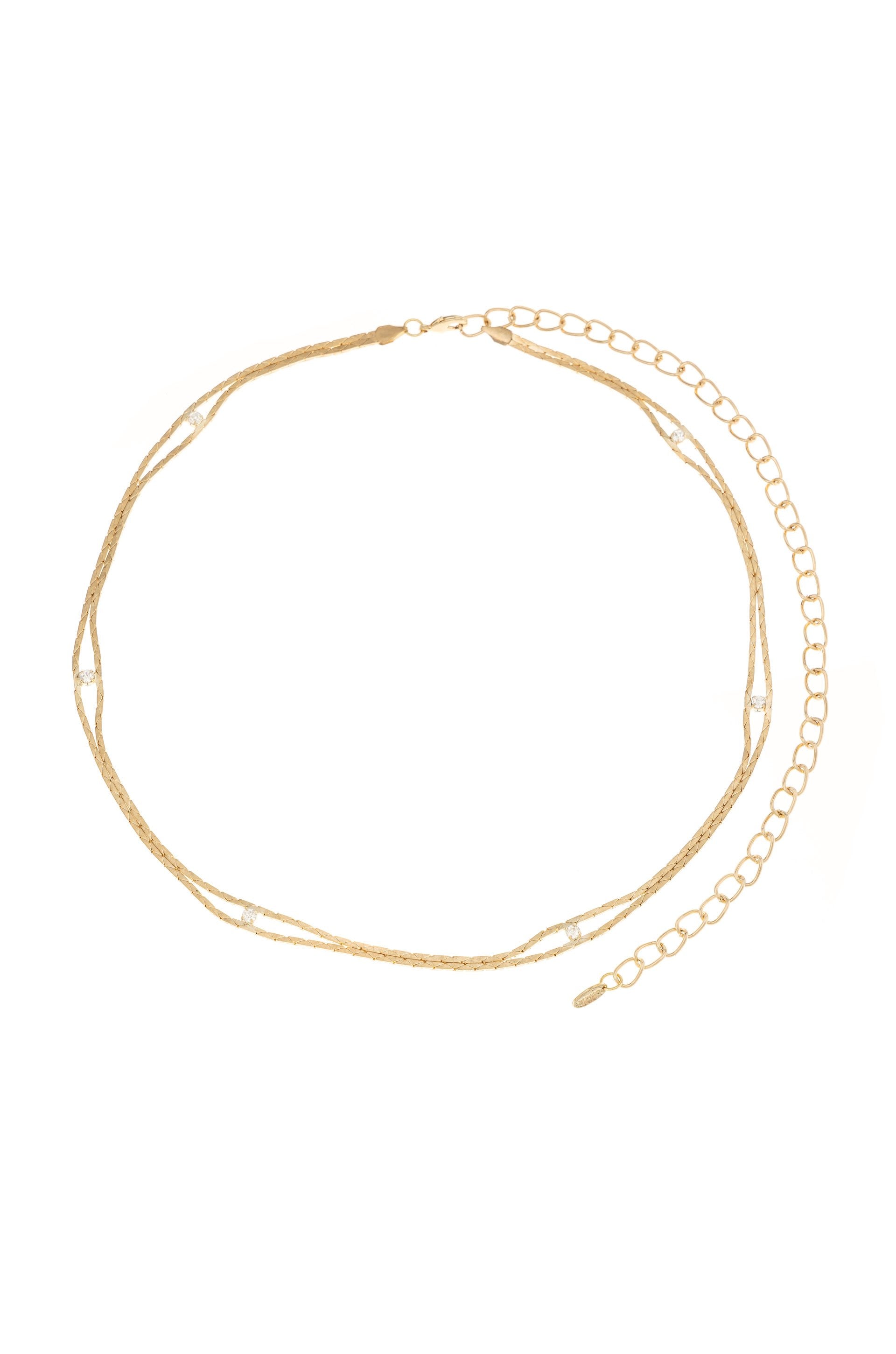 Always Relevant Gold Belt with Crystals on white background  2
