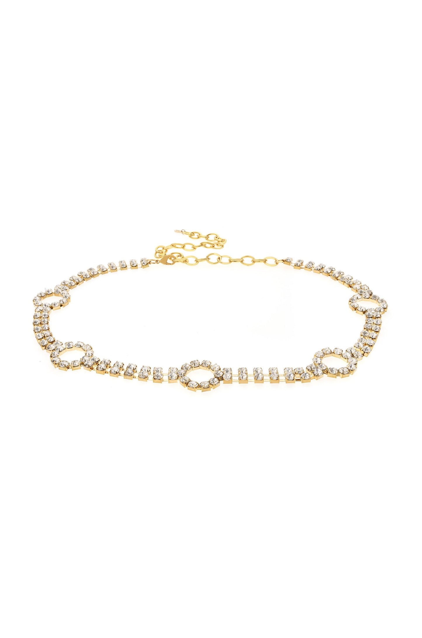 Crystal Destiny Belt in Gold on white background