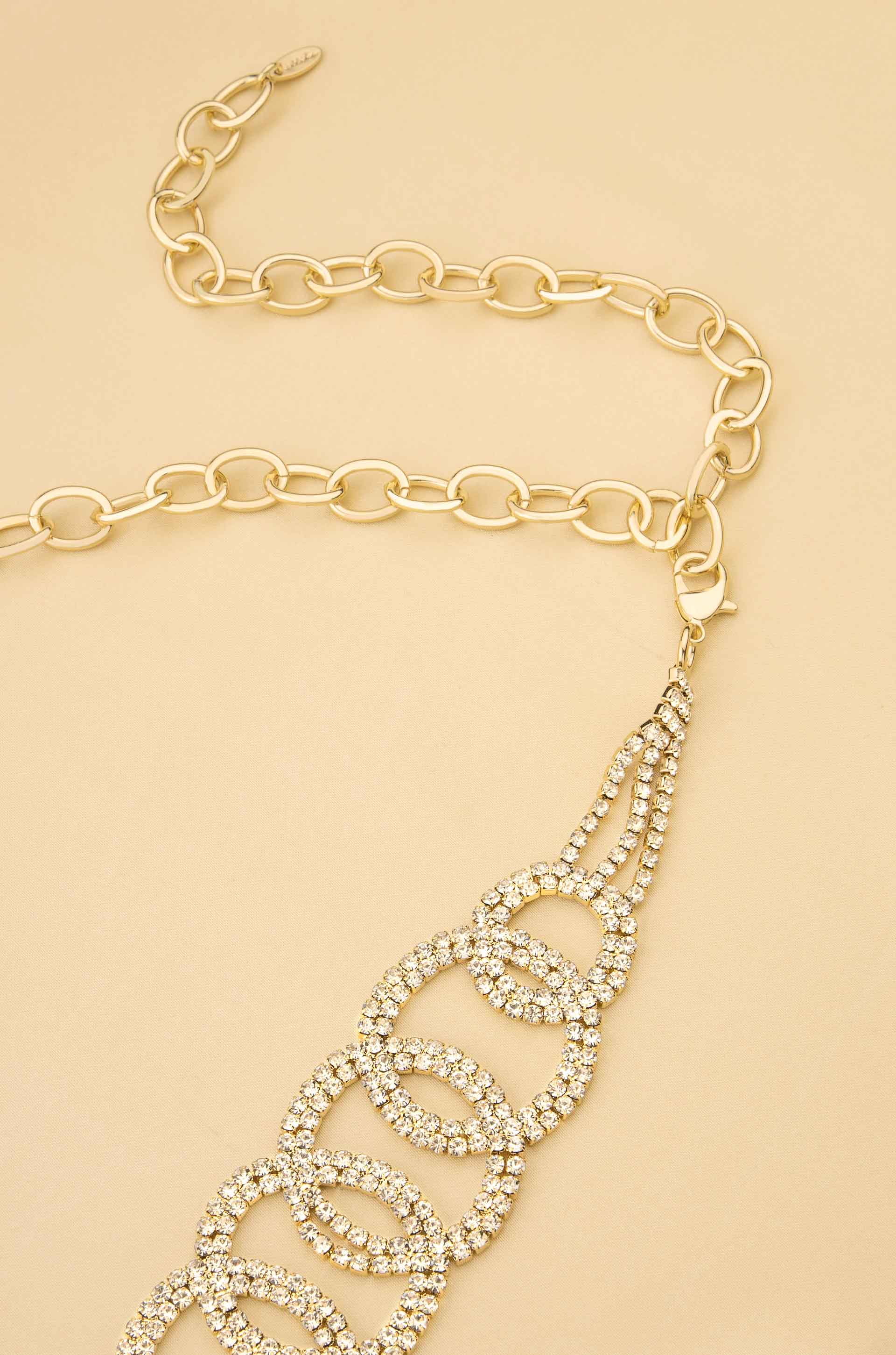 Crystal Loop Statement Belt on slate background