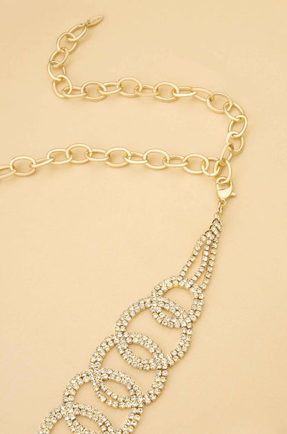 Crystal Loop Statement Belt on slate background