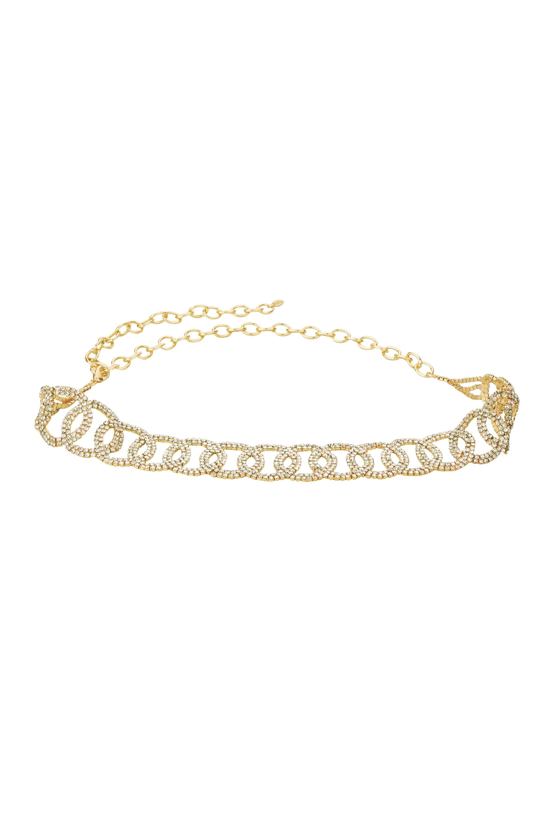 Crystal Loop Statement Belt on white background