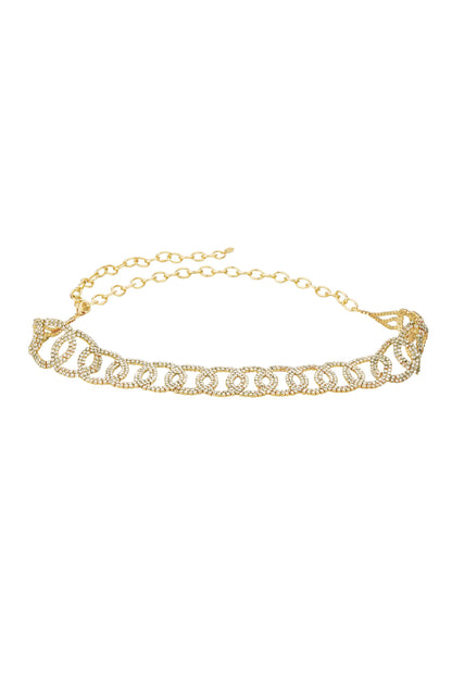 Crystal Loop Statement Belt on white background