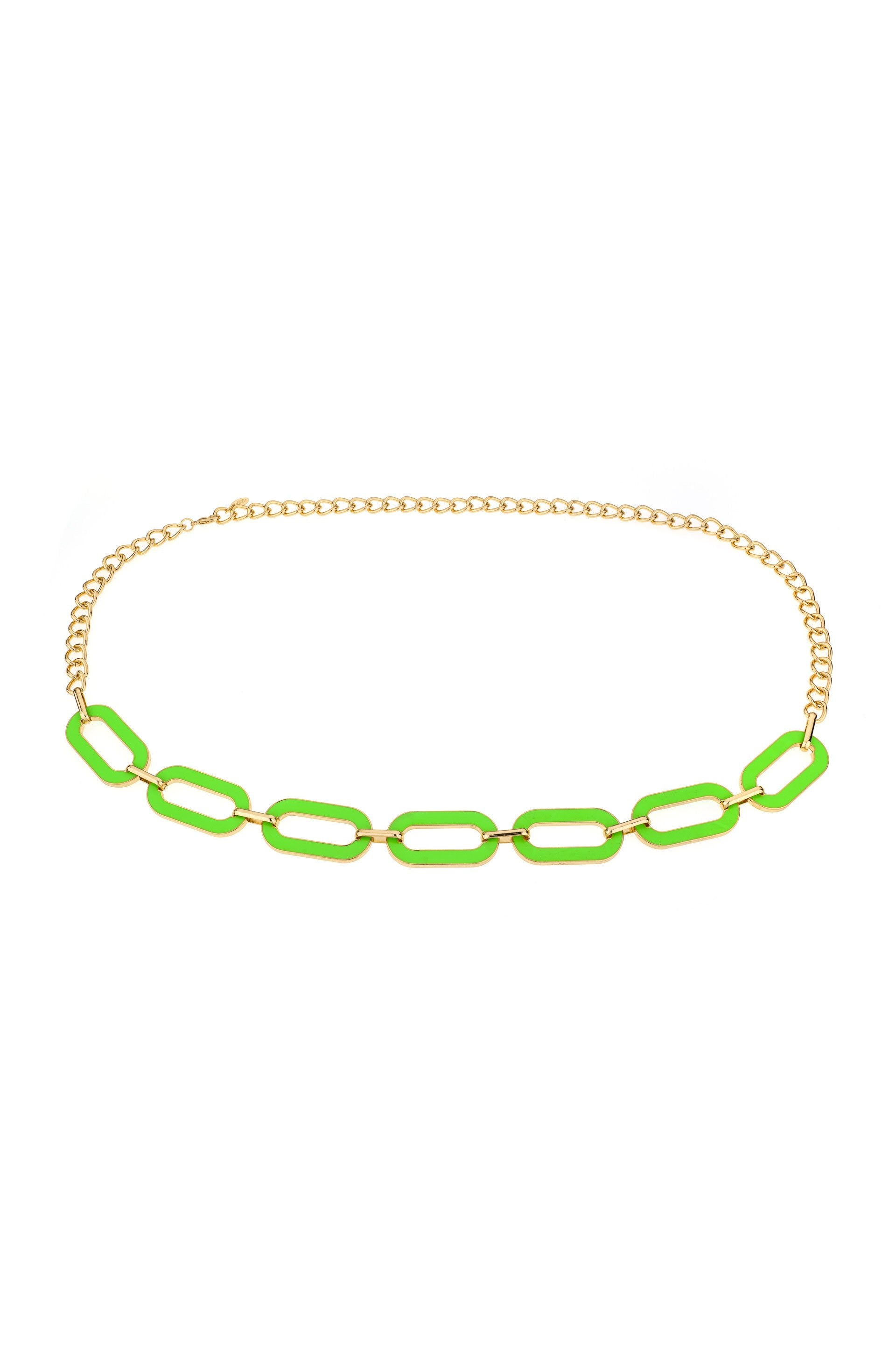 Neon Green Link Belt on white