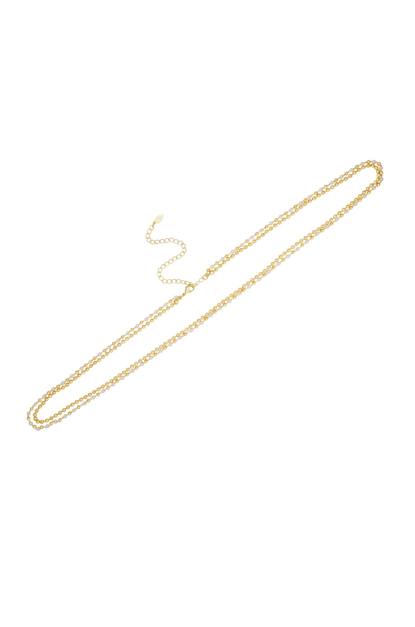Pearl Strand Gold Body Chain on white background  