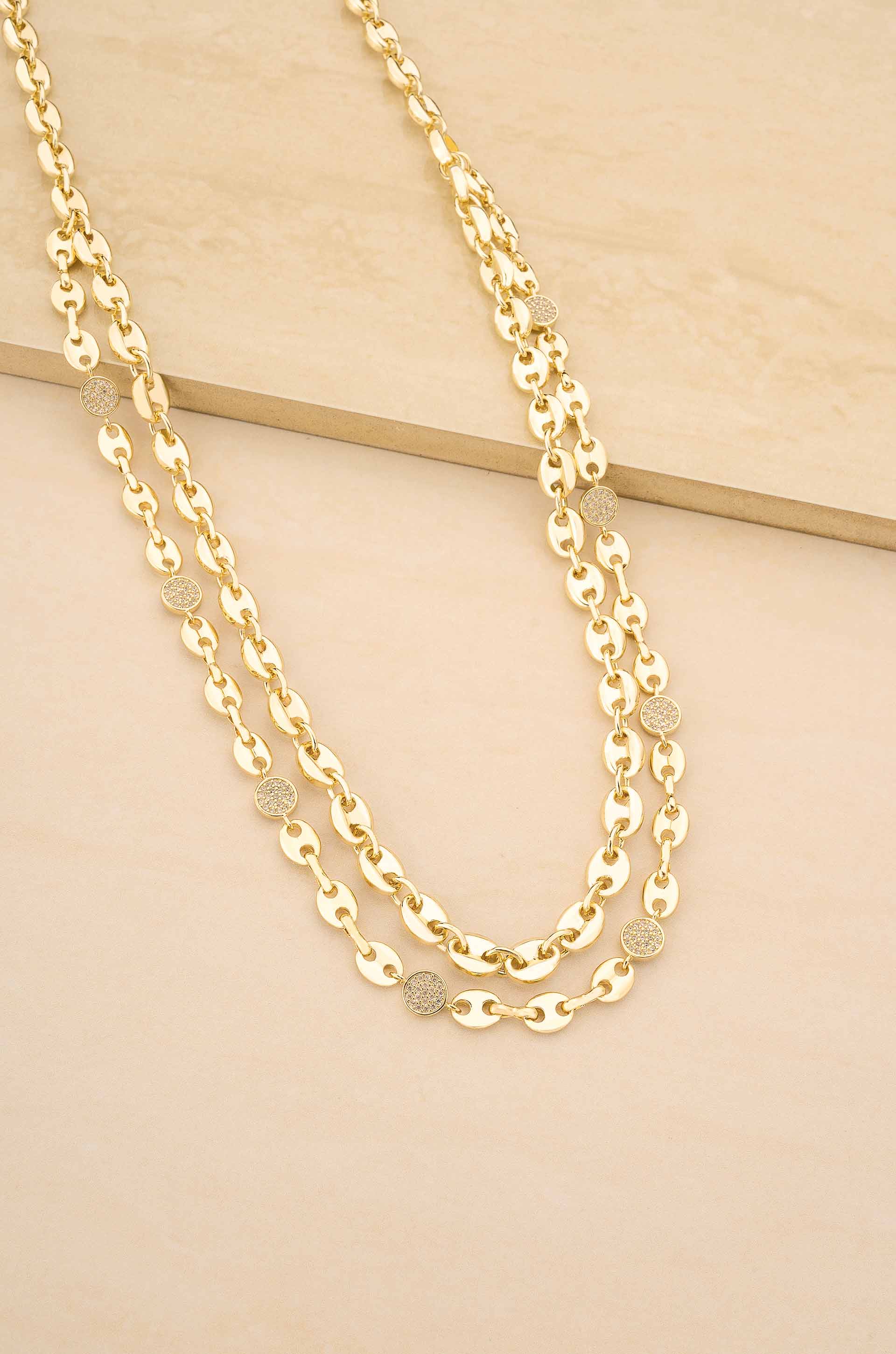 Golden Sun Sparkle Body Chain on slate background