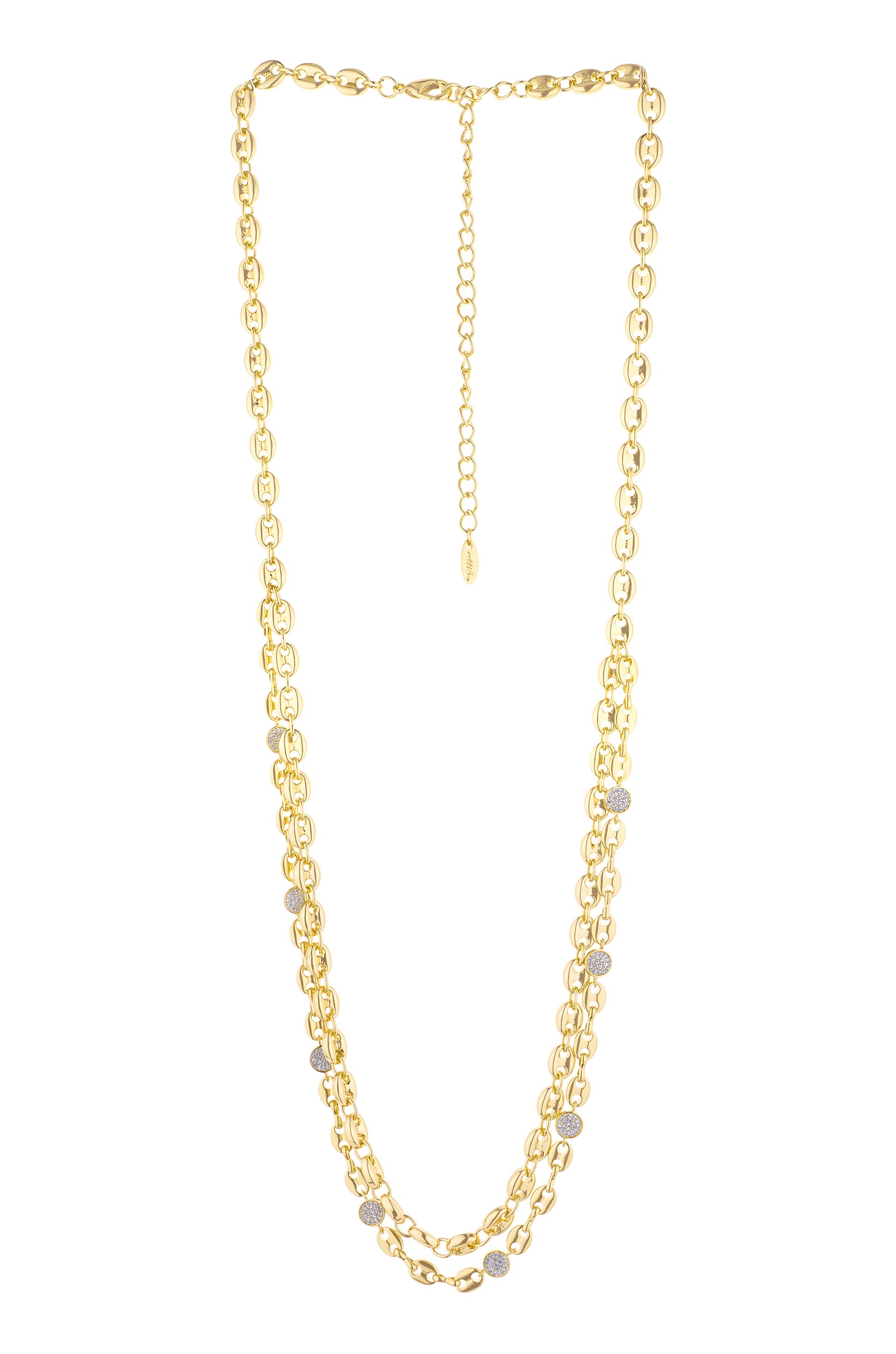 Golden Sun Sparkle Body Chain on white background