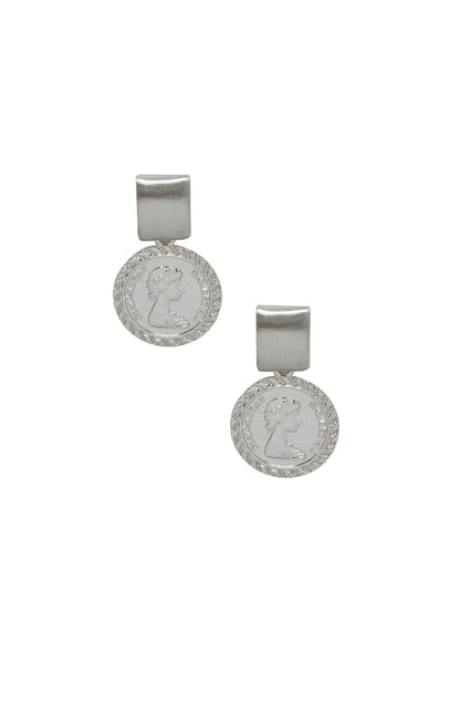 Mini Ancient Coin Earrings on white background 2