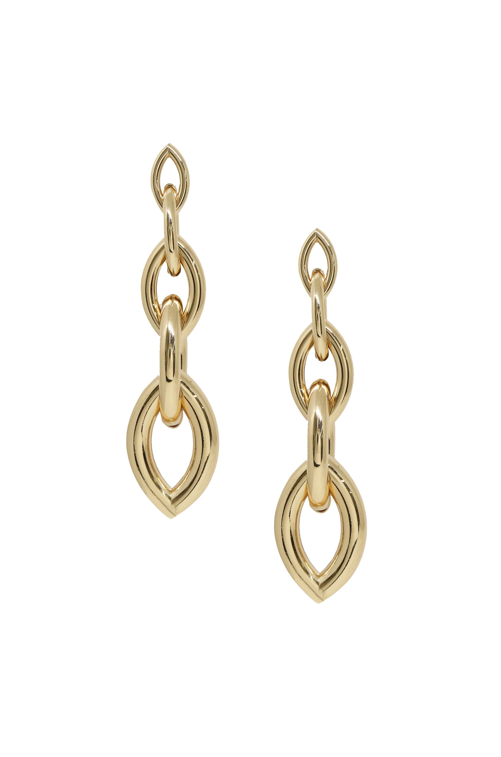 Gradual 18k Gold Plated Chain Link Earrings on white background  