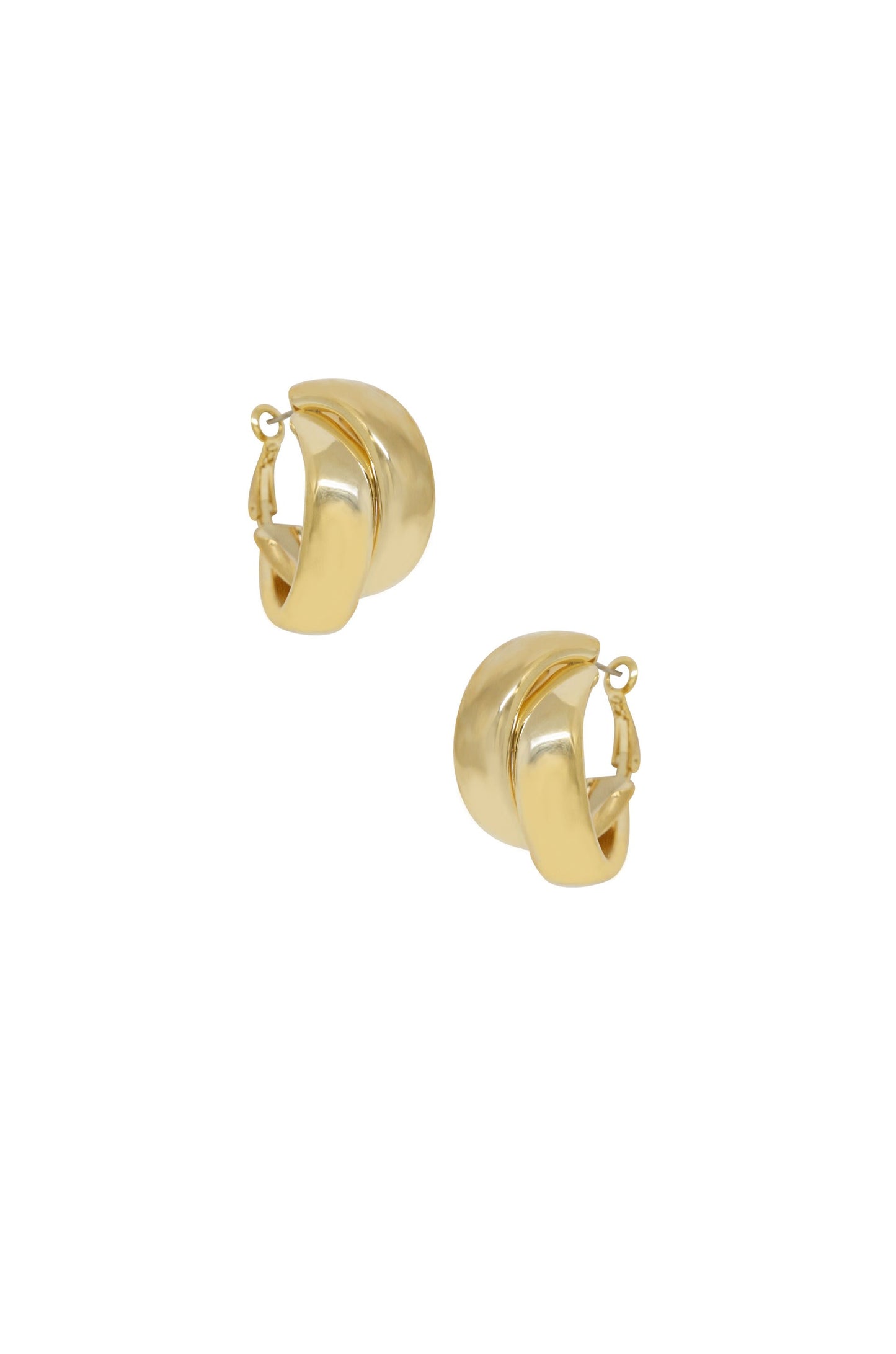 Necessary Accessory 18k Gold Plated Hoop Earrings on white background  