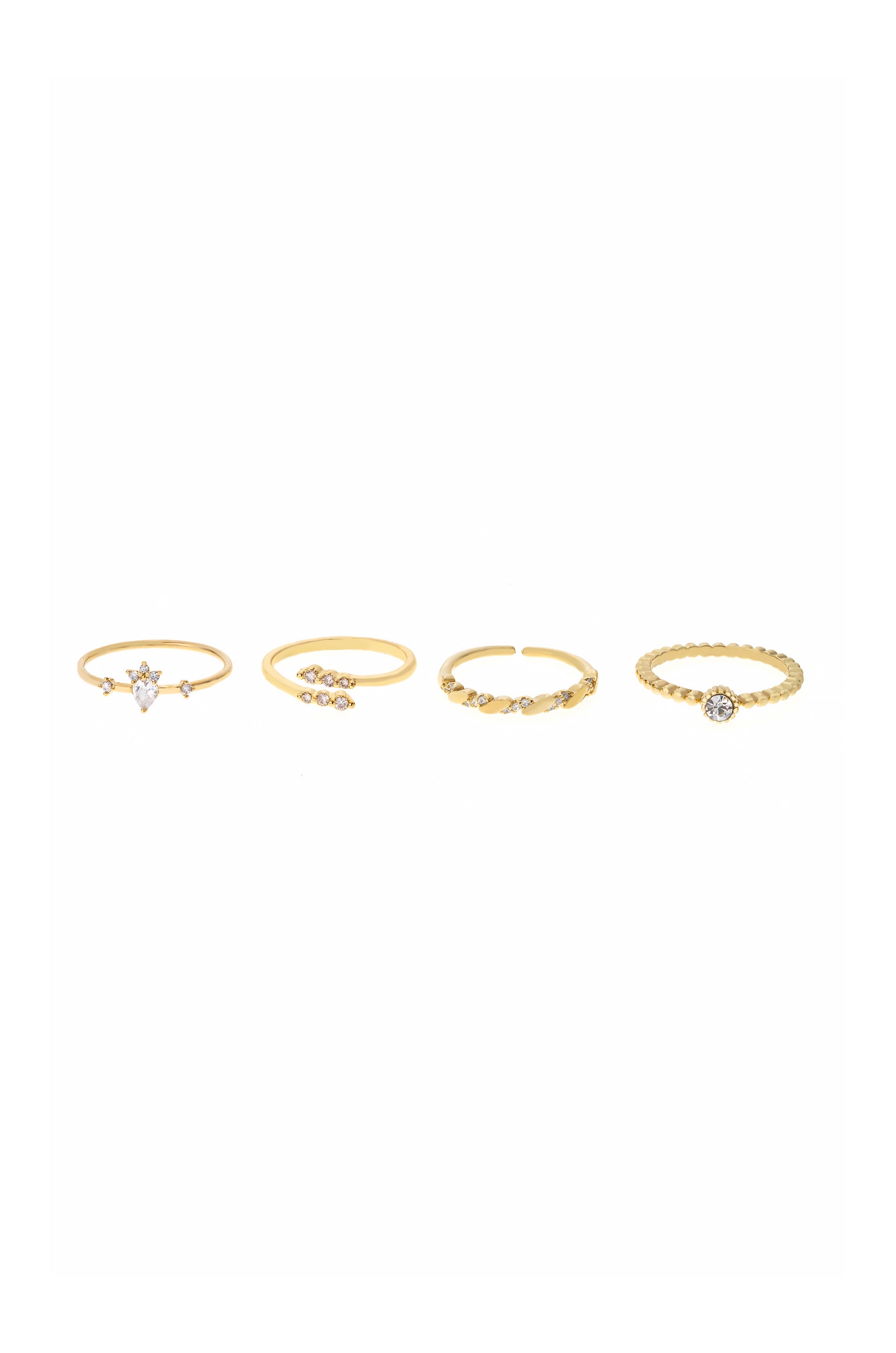 Keep It Simple 18k Gold Plated Ring Set on white