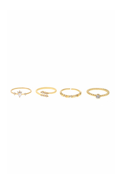 Keep It Simple 18k Gold Plated Ring Set on white