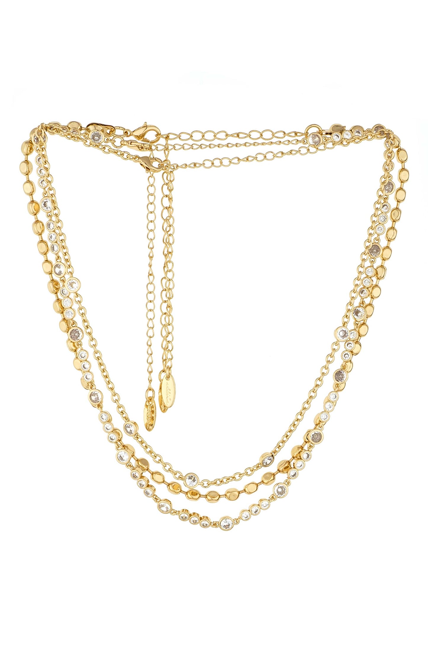 Main Character 18k Gold Plated Layered Necklace Set on white 2