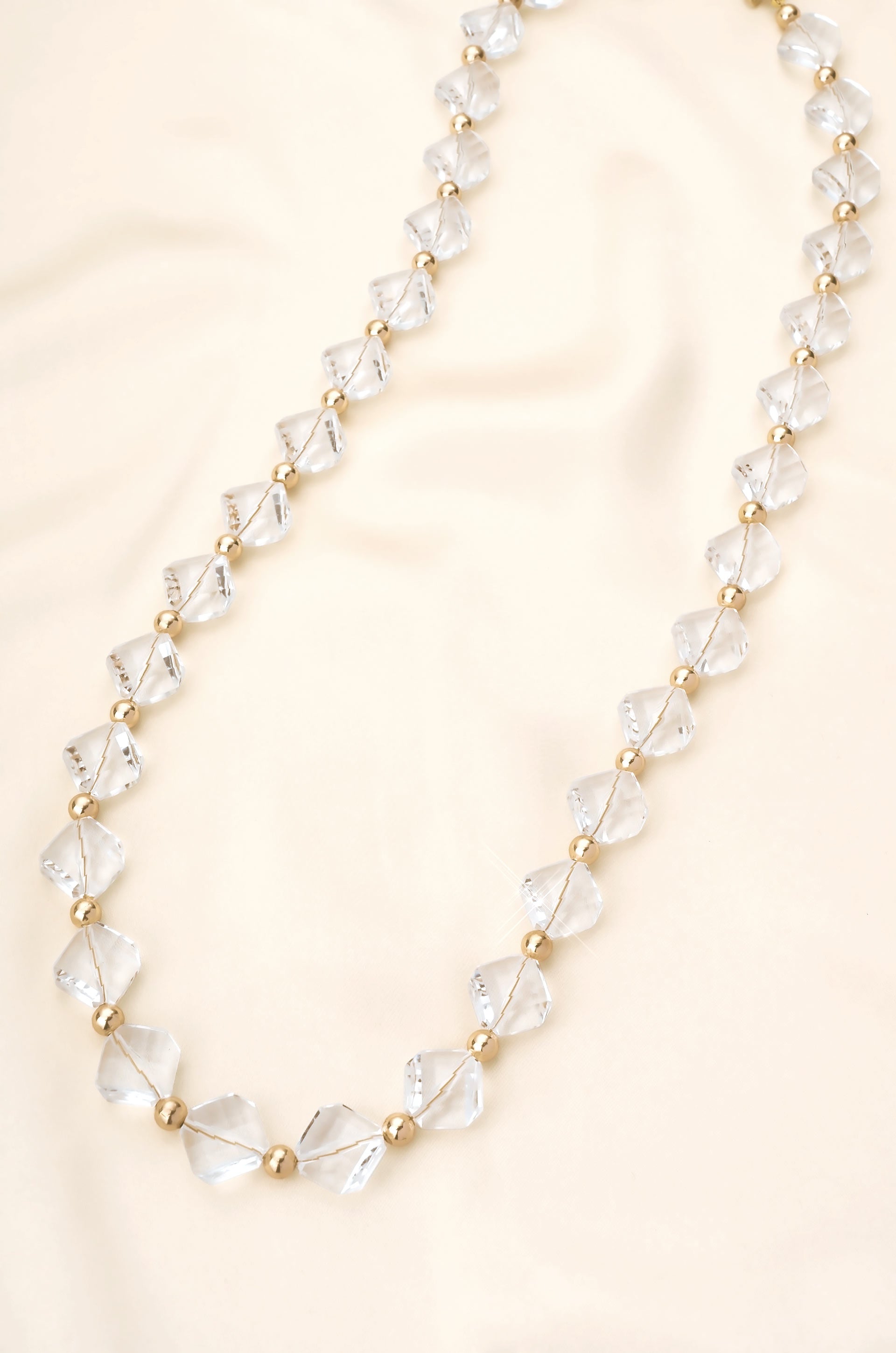 Clear Acrylic Diamond Shape Beaded Belt on slate