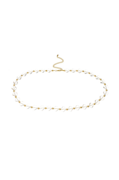 Clear Acrylic Diamond Shape Beaded Belt