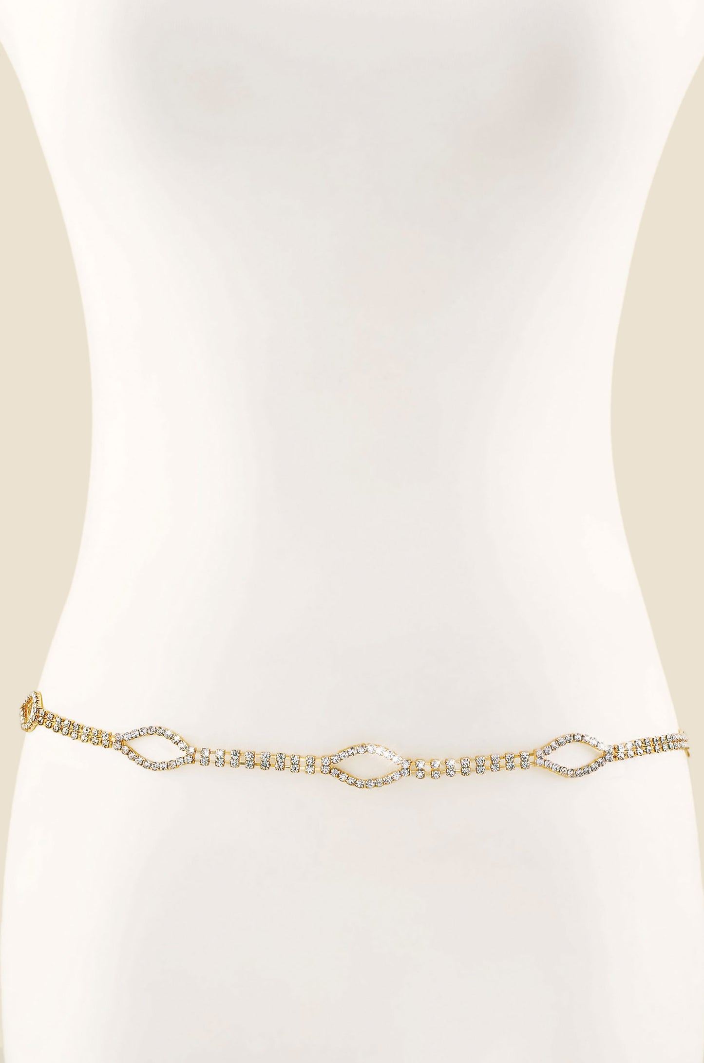 Shine Bright Crystal and Gold Belt front