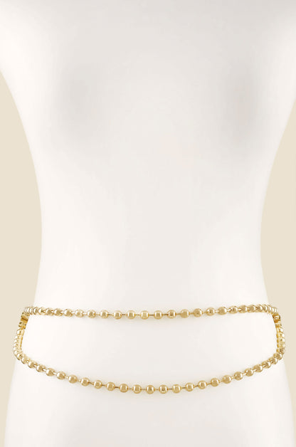 Double Ball Chain Gold Belt front